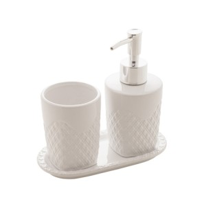 4615 CONJ 3 PCS P/BANHEIRO SUMMIT BRANCO E PRATEADO