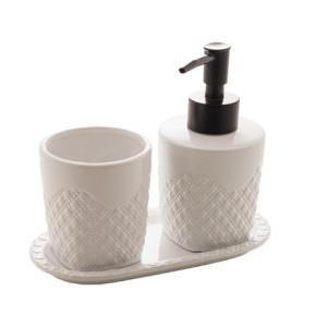 4616 CONJ 3 PCS P/BANHEIRO SUMMIT BRANCO E PRETO FOSCO