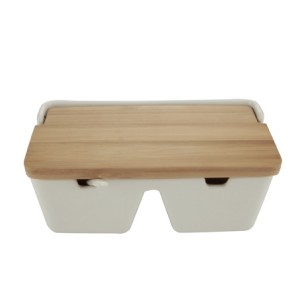 8569 SALEIRO DE MESA C/2 DIVISORIAS C/COLHER 19X9X9CM