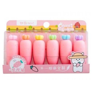 MJ-XC017 MARCA TEXTO CENOURA ROSA 6PCS