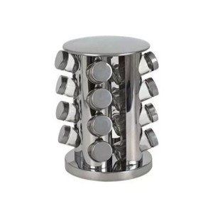 K-16A PORTA TEMPERO 16PCS BASE E TAMPA INOX GIRATORIO