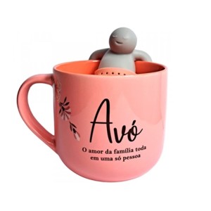 10024920 CANECA 350ML C/INFUSOR P/CHA NUNCA ENVELHECE