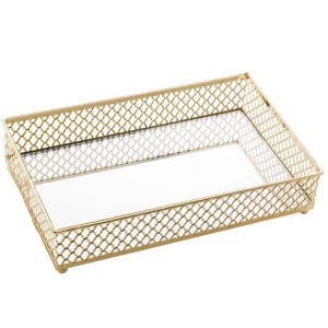 4548 BANDEJA BARCELONA DOURADA 21X13X5CM