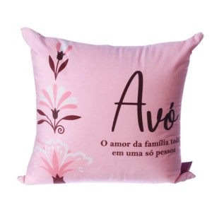 10064941 ALMOFADA FIBRA VELUDO 40X40CM AMOR DE FAMILIA