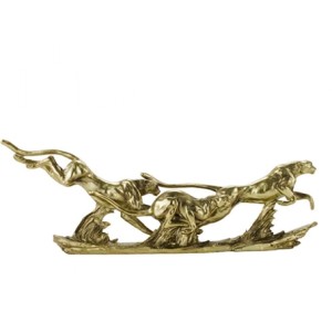 QMH15048-1-M LEOPARDOS DOURADOS DECORATIVO 43CM