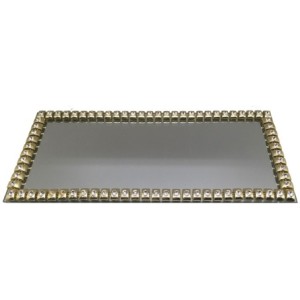 TESP-78 SUPORTE ESPELHADO DOURADO 26,5X12CM