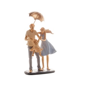 61446 FIGURA FAMILIA DECORATIVA 16X10X33CM