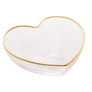 28341 BOWL C/BORDA DOURADA HEART 15X14X6CM