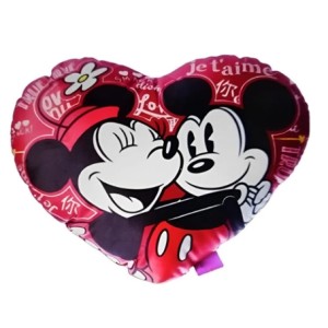 10065041 ALMOFADA FORMATO CORACAO MICKEY E MINNIE LOVE YOU FOREVER