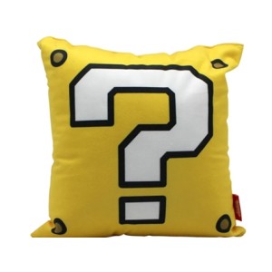 10064014 ALMOFADA FIBRA VELUDO MARIO INTERROGACAO 25X25CM