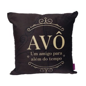 10064944 ALMOFADA FIBRA VELUDO 40X40CM AVO AMIGO ALEM DO TEMPO