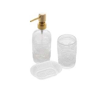 26704 CONJUNTO 3PC P/BANHEIRO LUX DOURADO