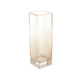 29256 VASO COM BORDA DOURADA AMBAR TAJ 8X8X25CM