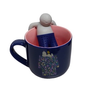 10025189 CANECA 350ML C/INFUSOR P/ CHA SNOOPY BLOOM
