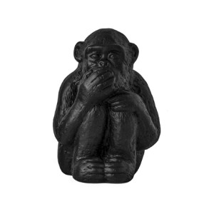 16837-A ESCULTURA MACACO NAO FALO PRETO 13X10X8CM
