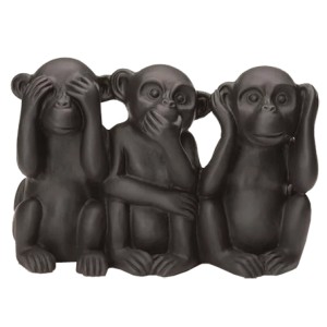 14201 ESCULTURA MACACOS 18X12X7CM