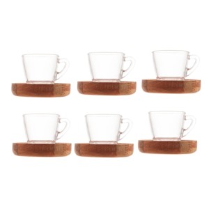 13381 CONJ 6 XICARAS CAFE C/PIRES MADEIRA LIPTUS 75ML