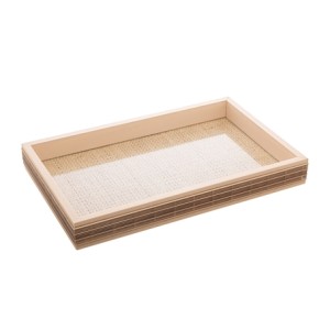 13880 BANDEJA DE MADEIRA COM SISAL E BAMBU BEGE 37,5X23,5X4CM