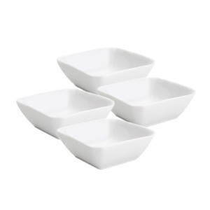 27345 CONJ 4 PETISQUEIRAS PORCELANA NEW BRANCO 7X7X3CM