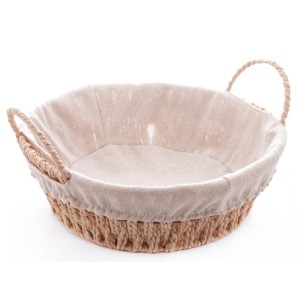 61515 CESTA C/ALCA EM PAPEL REDONDA C/FORRO EM TECIDO 24X12CM