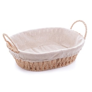 61516 CESTA C/ALCA EM PAPEL OVAL C/FORRO EM TECIDO 27X20X12CM