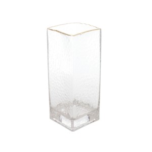 29253 VASO COM BORDA DOURADA TAJ 8X8X20CM