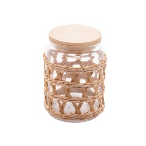 29123 POTE C/TAMPA EM MADEIRA SISAL 750ML