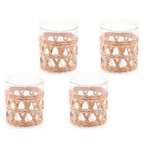 29140 CONJ 4 COPOS BAIXOS C/SISAL 320ML