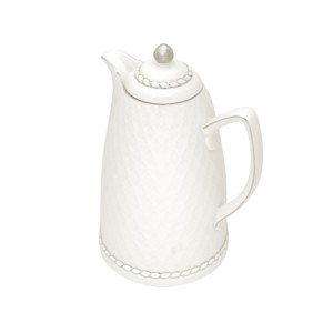 35578 GARRAFA TERMICA PORCELANA BRANCO/PRATA 28CM 900ML