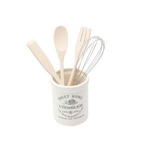 3687 CONJ 4 UTENSILIOS P/COZINHA C/SUPORTE CERAMICA