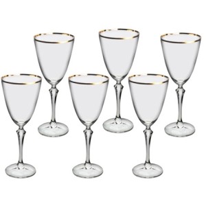 57619 JOGO DE 6 TACAS PARA AGUA ELIZABETH DECORADA 350ML