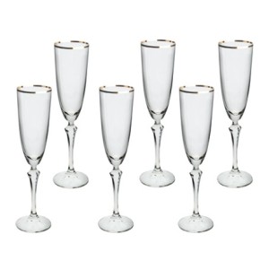 57620 JOGO DE 6 TACAS PARA CHAMPANHE ELIZABETH DECORADA 200ML