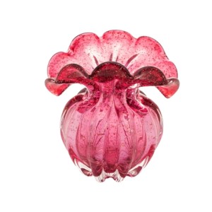 4841 VASO ITALY ROSA E DOURADO 13,5CM X 11CM X 14CM