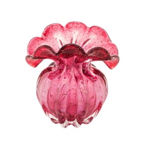 4847 VASO ITALY ROSA E DOURADO 15X13X16CM