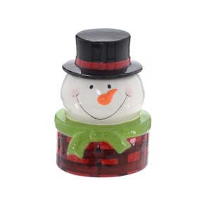 106-182 POTICHE BONECO DE NEVE 13X12X17CM