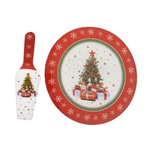 001-180 PRATO PARA BOLO COM ESPATULA 30X30CM