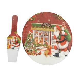 001-174 PRATO PARA BOLO COM ESPATULA 30X30CM