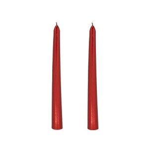 146-052 JOGO 2 VELAS LISA VERMELHA 2,2X25CM