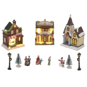 501-041 JOGO 3 VILAS NATALINAS COM LUZ