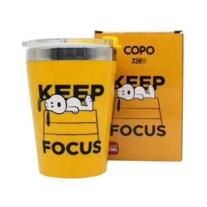 10024037 COPO VIAGEM SNAP 300ML SNOOPY KEEP FOCUS