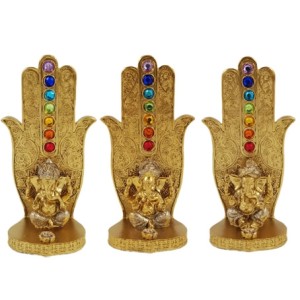 MRES-E63 PORTA INCENSO MAO HAMSA GANESHI SETE CHAKRAS