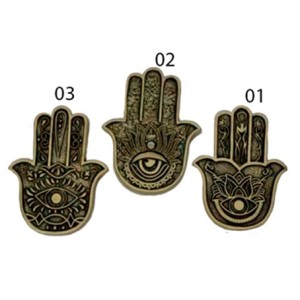 TRES-E30 PORTA INCENSO MAO DE HAMSA 12CM