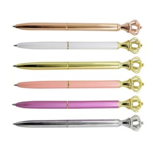 1818B CANETA ESFERO COROA 14CM METAL