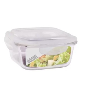 G1906 POTE QUADRADO COM TAMPA 800ML