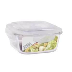G1904 POTE QUADRADO COM TAMPA 320ML