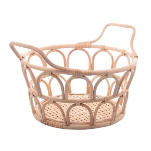 29498 CESTO DECORATIVO DE RATTAN COM ALCA NATURE 37X30X18,5CM