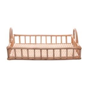 29501 BANDEJA DE RATTAN COM ALCA NATURE 37,5X28X14CM