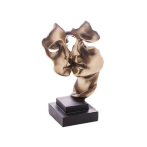61496 FIGURA DECORATIVA FACE NAMORADOS 18X11X27CM