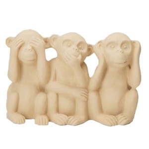 14202 ESCULTURA MACACOS 17X13X8CM