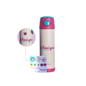 10072924 GARRAFA TOP HAMDLE C/ADESIVO AMIGAS FLORAL